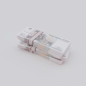 50 Russian Ruble RUB Currency 3D