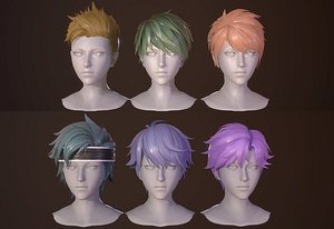 boy Hair style Cartoon hair Low-poly
