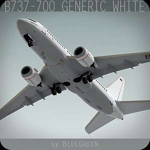 737-700 generic white plane 3d lwo