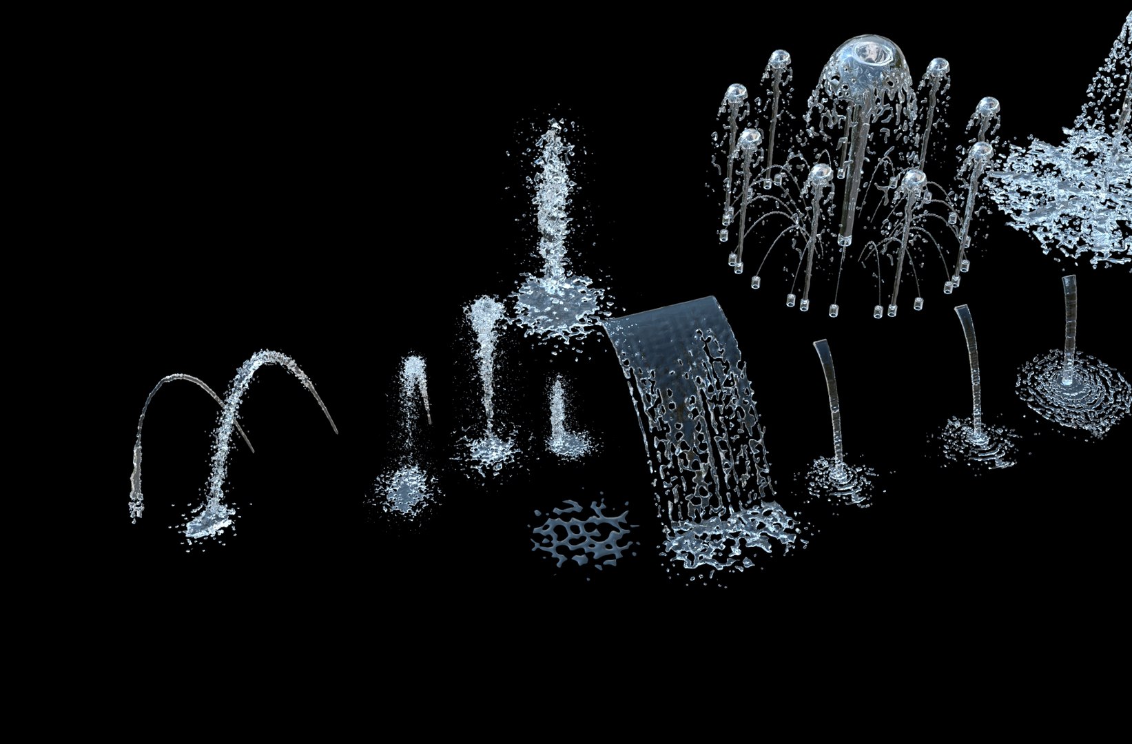 Collection Waterfall Fountain 3d Model 3D Model - TurboSquid 2047268