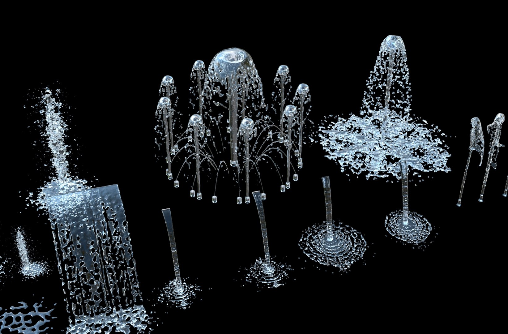 Collection Waterfall Fountain 3d Model 3D Model - TurboSquid 2047268