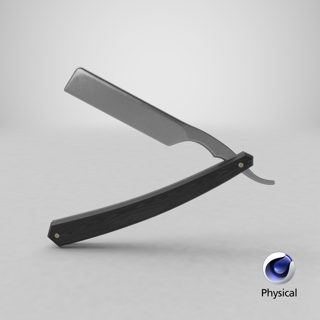 3D straight razor black TurboSquid 1269837