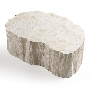 Palecek Camilla Fossilized Clam Coffee Table 3D