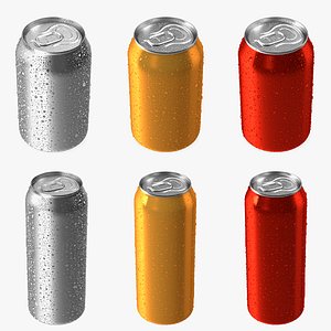 3D Soda Cans with Water Droplets Collection