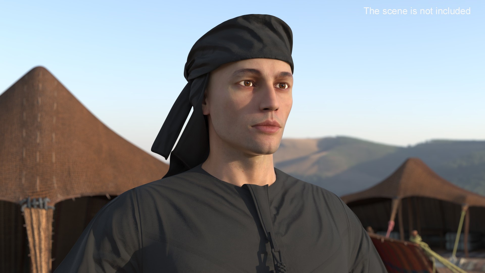 3D Islamic Traditional Clothing On Man Black Model - TurboSquid 2450219