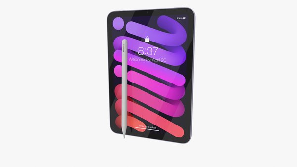 iPad mini 2021 roxo com lápis Apple Modelo 3D - TurboSquid 1799561