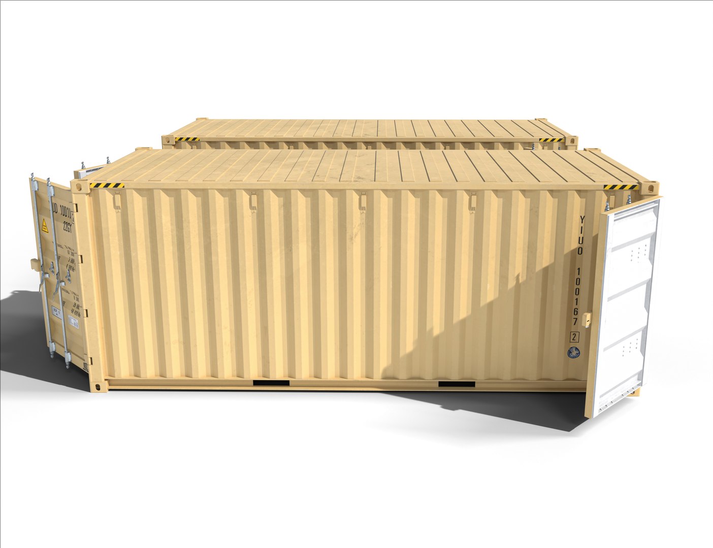 20ft Cargo Container Military Beige 3D Model - TurboSquid 2205834