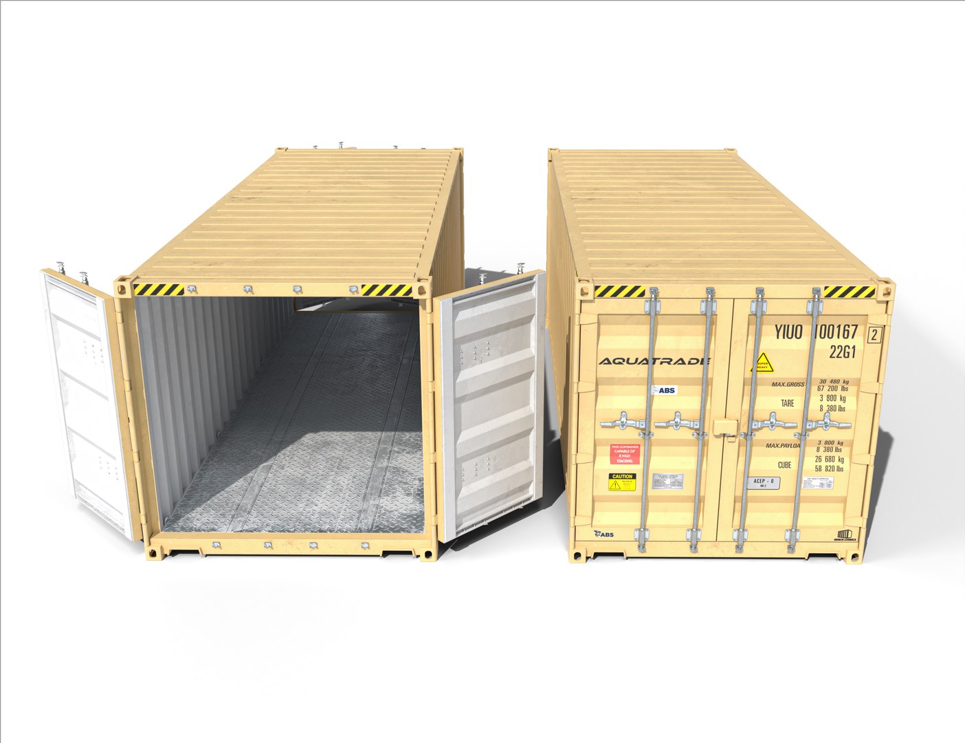 20ft Cargo Container Military Beige 3D Model - TurboSquid 2205834