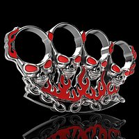 Jewelry 3D Badass Gothic Skull Ring Pair Design Model 3D print model