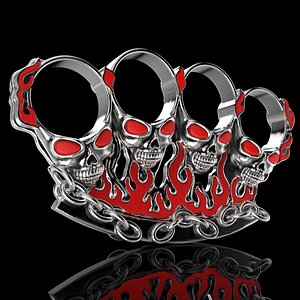 Jewelry 3D Badass Gothic Skull Ring Pair Design Model 3D print model