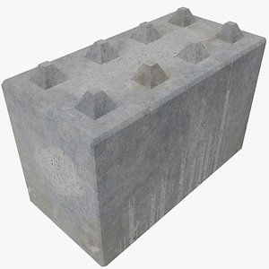 3D Modular Concrete barrier block 4x2