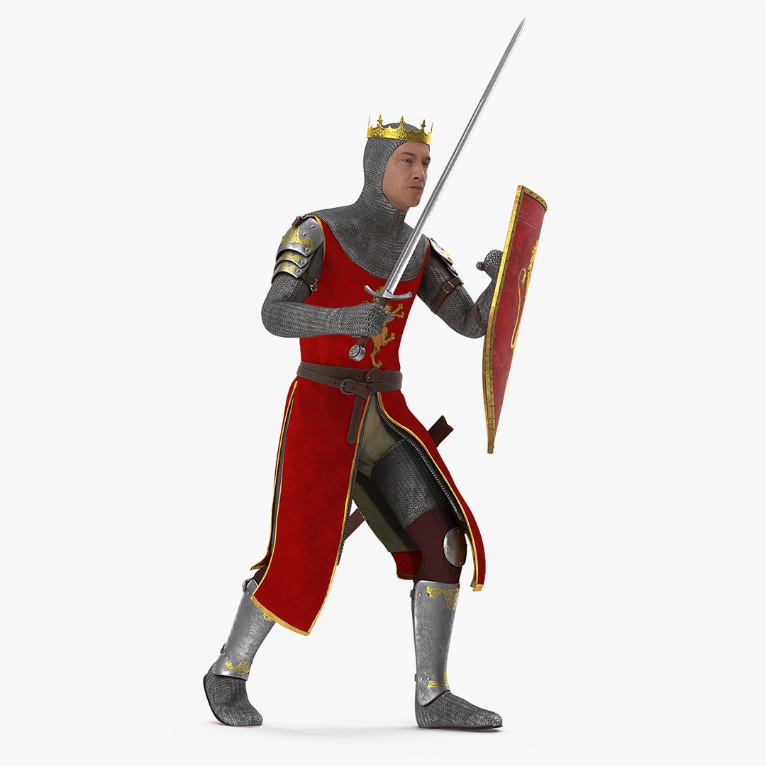 Crusader Knight King Rigged 3D model preview