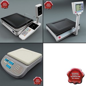 3d supermarket scales model
