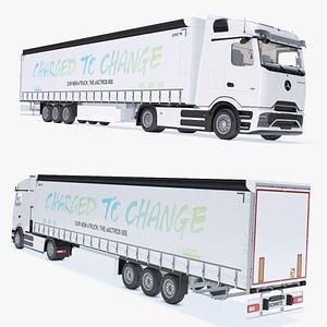 Mercedes eActros 600 Electric Truck With Trailer 2024 White