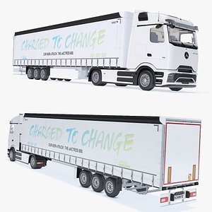 Mercedes eActros 600 Electric Truck With Trailer 2024 White