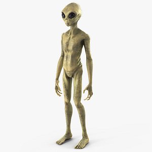 3D model Humanoid Alien Standing Pose Fur