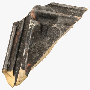 3D broken roof tile piece