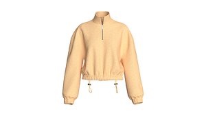 3D Girls Half Zip Sherpa Jacket