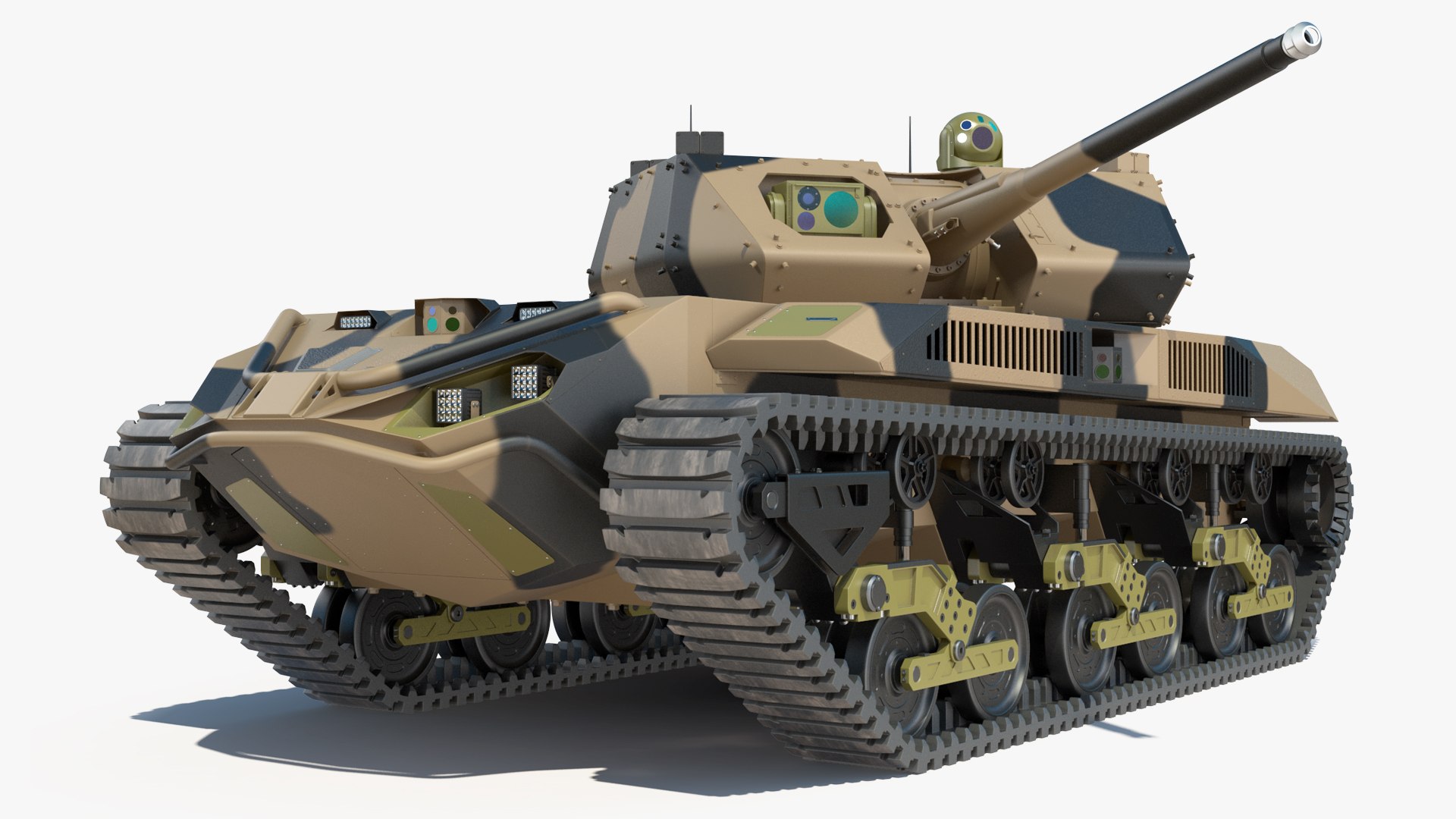 Robotic Electric Tank Camo Rigged 3D model preview