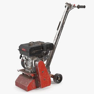 Gas Powered Surface Planer Red Used 3D model