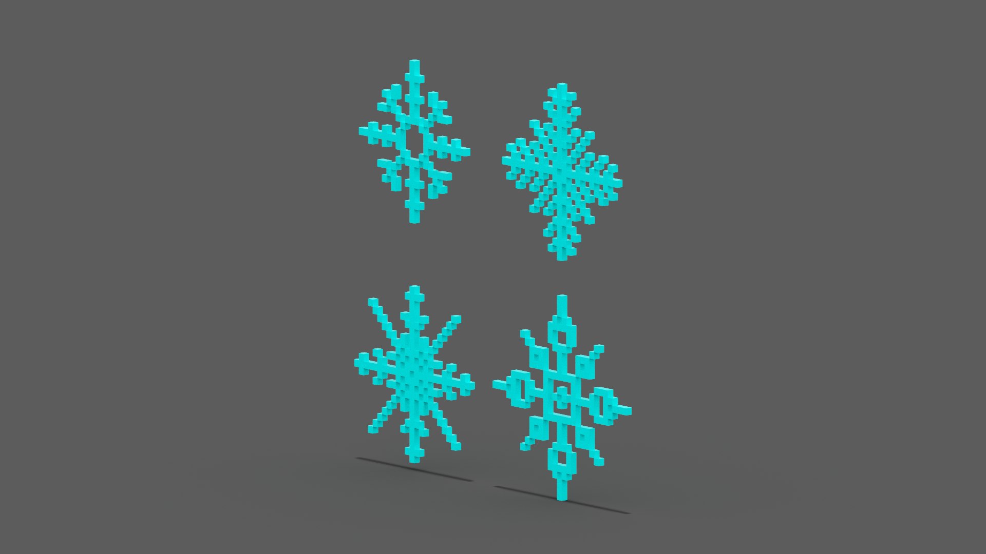 Pixel Snowflake 3D - TurboSquid 2144975