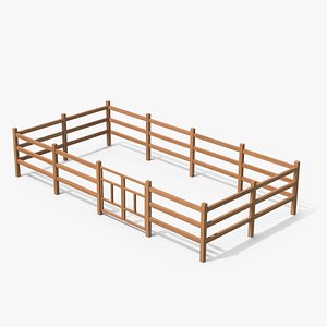3D Wooden Fence