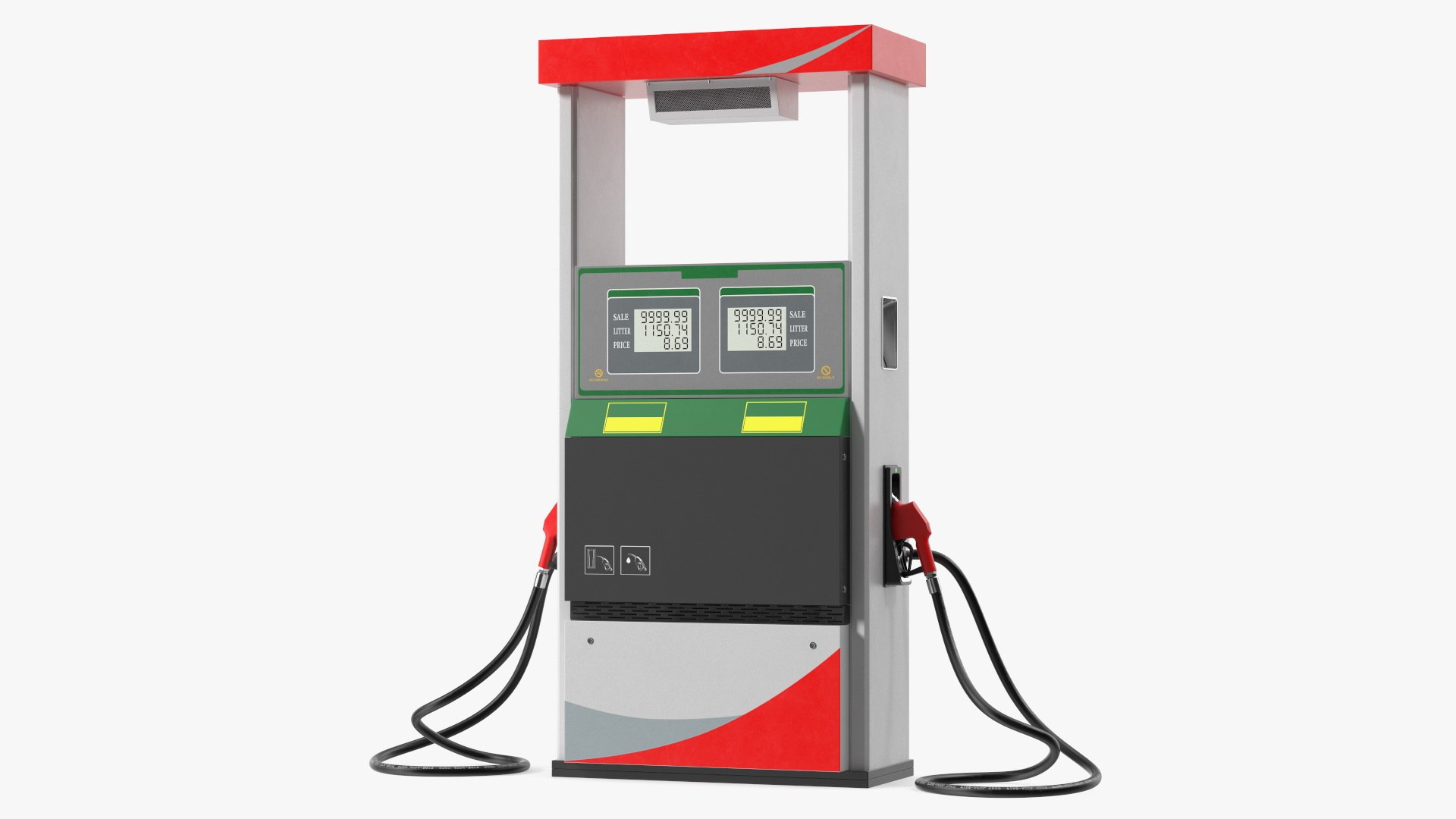 Gas Station with Two Nozzles 3D model preview