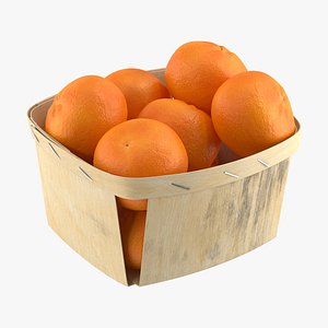 Mandarins in Wooden Basket