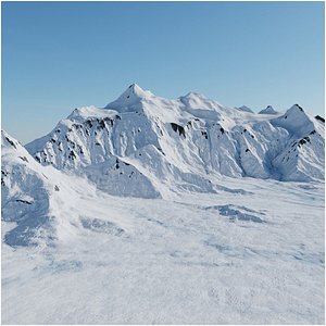 3D Mount Logan highest Canadian mountain PBR