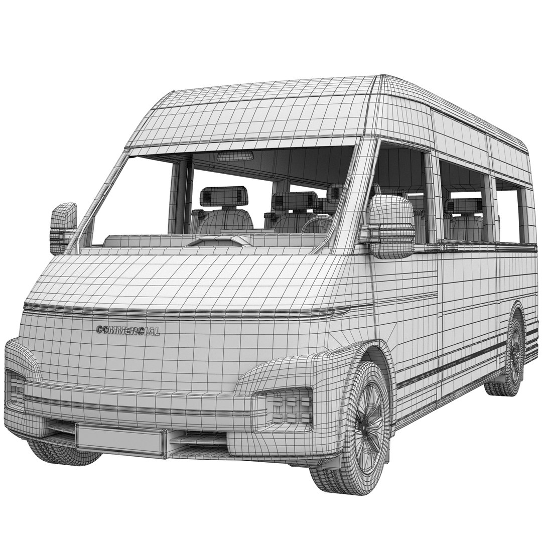 3D Generic Commercial MINIBUS Prototype 2 - TurboSquid 2217001