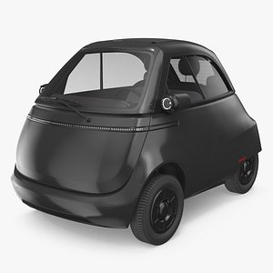 3D model Minimalist Bubble Electric Vehicle Black Simplified