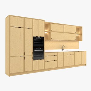 3D Plywood Kitchen Block 2 2 model