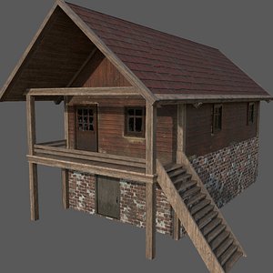 old wooden house exterior 3D model