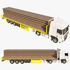 Industrial Forestry Logging Truck 3D Model