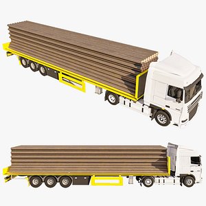 Industrial Forestry Logging Truck 3D Model