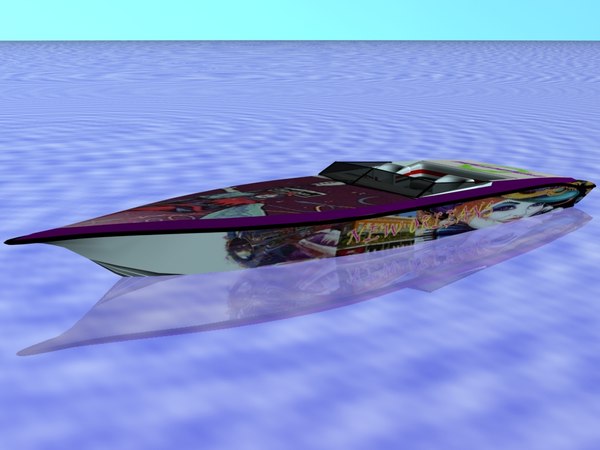 3d race boat model