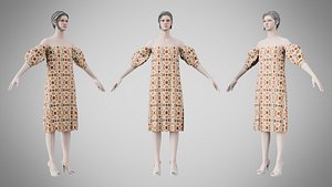 Dress 15 Terracotta Pebble Pattern