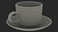 Glass Teacup with Saucer Large Empty 3D model
