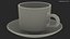 Glass Teacup with Saucer Large Empty 3D model