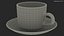 Glass Teacup with Saucer Large Empty 3D model