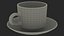 Glass Teacup with Saucer Large Empty 3D model