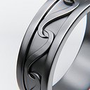 Waveflow Engraved Band Ring - Modern Metallic 3D Print Model