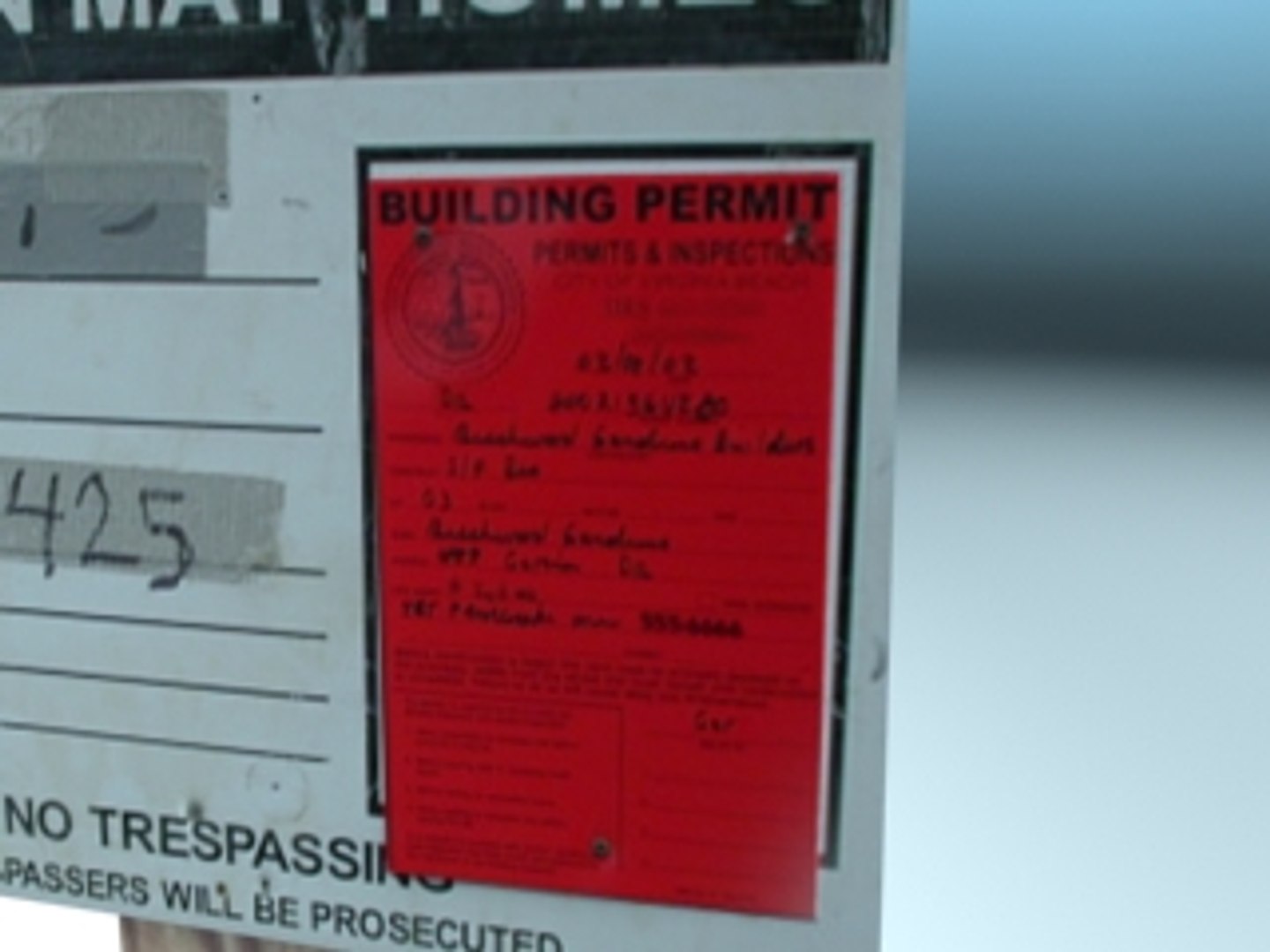 3ds Building Permit Sign