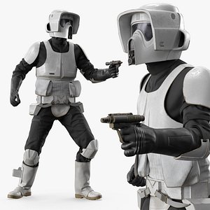 Star Wars Scout Trooper in Shooting Stance with Blaster Used
