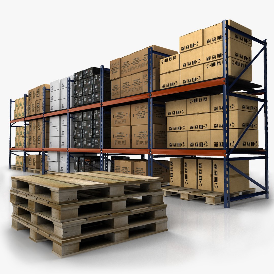 Warehouse Rack Set 3d Model
