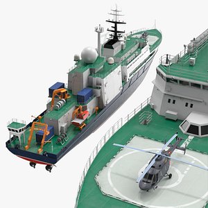 Oceanographic Research Ship Yantar with Helicopter Kazan Ansat