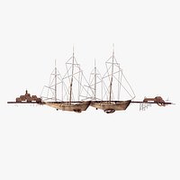 Curtis Jere Ships In The Harbor Wall Decoration