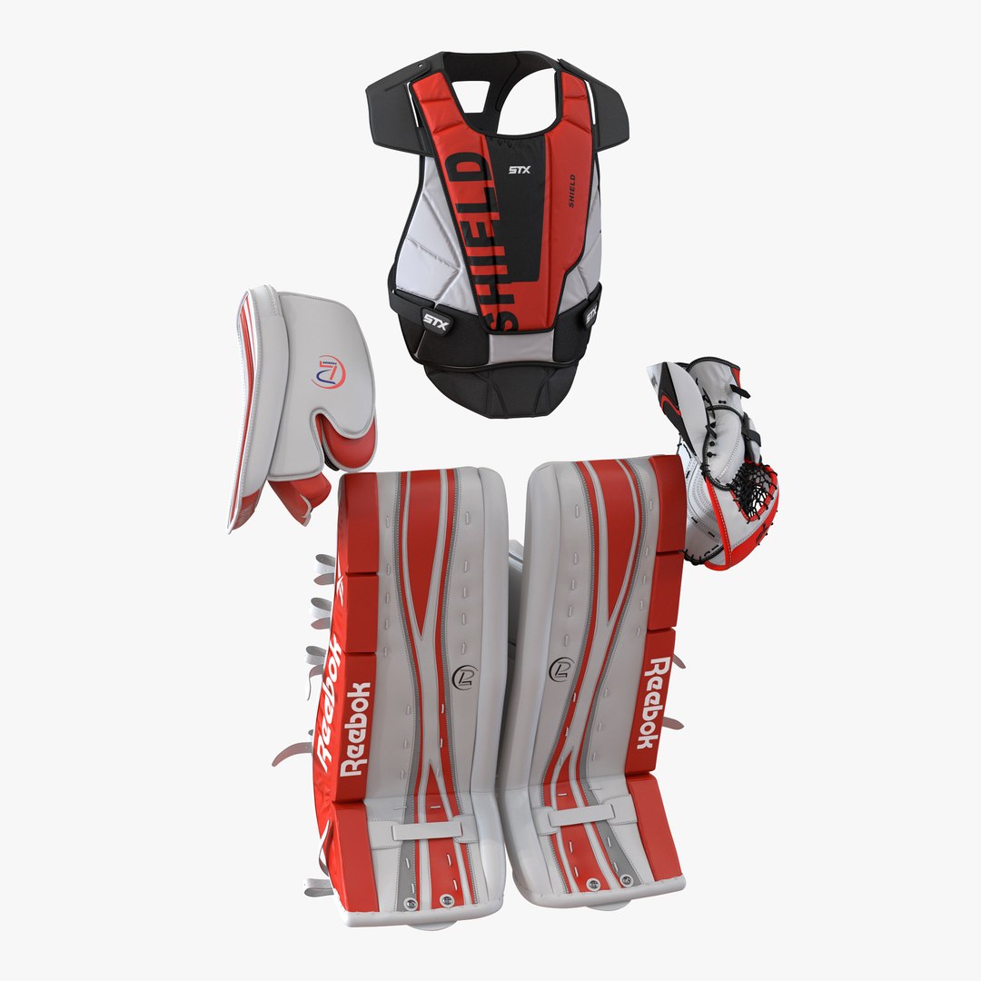 Hockey Goalie Protection Kit Red 3D model preview