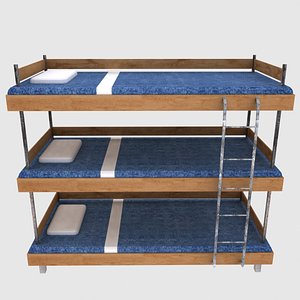 3d three-tiered bed model