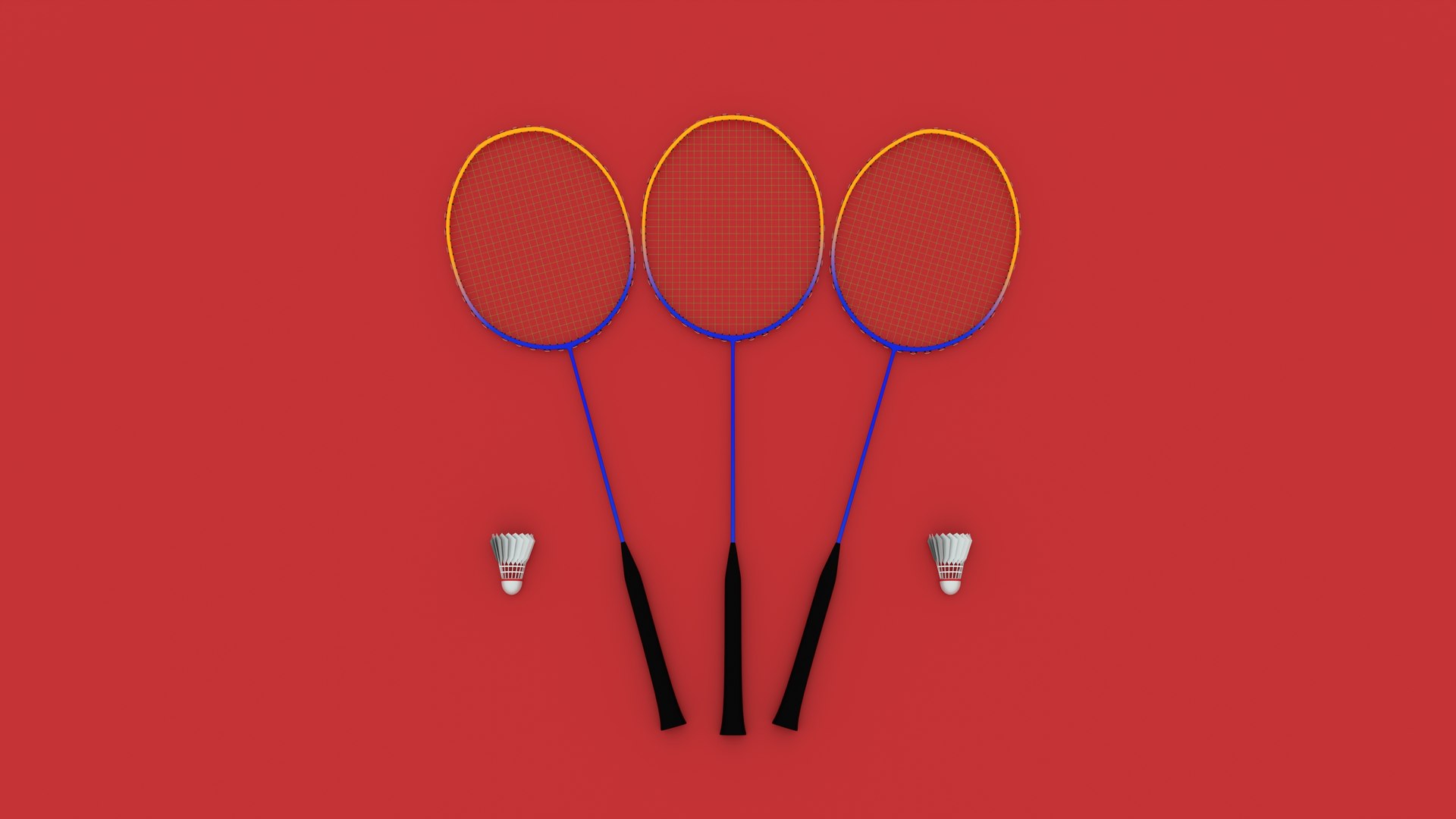 3D Badminton Court, Racket and shuttlecock model - TurboSquid 1821997